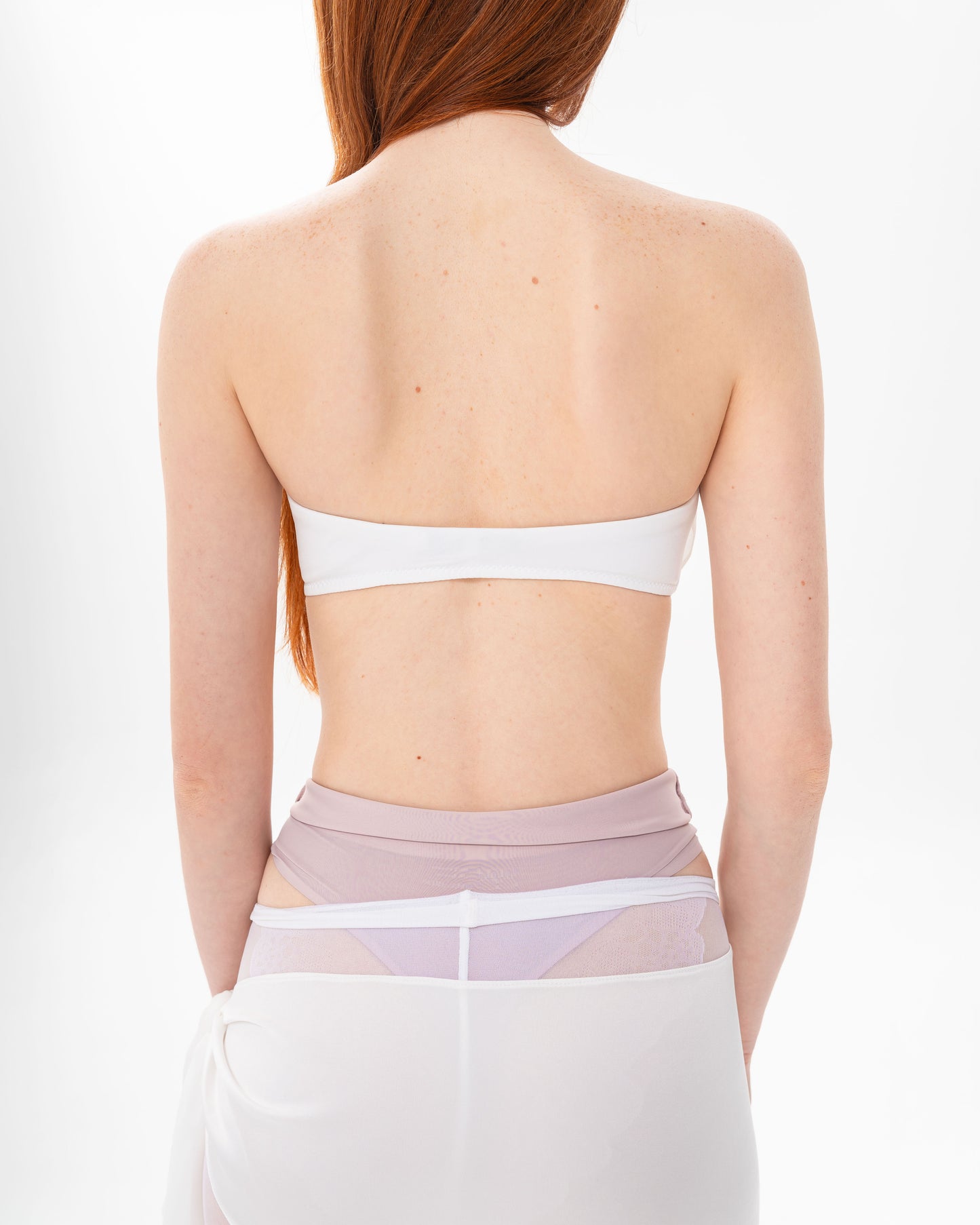 "ELAN" drape bandeau top - white