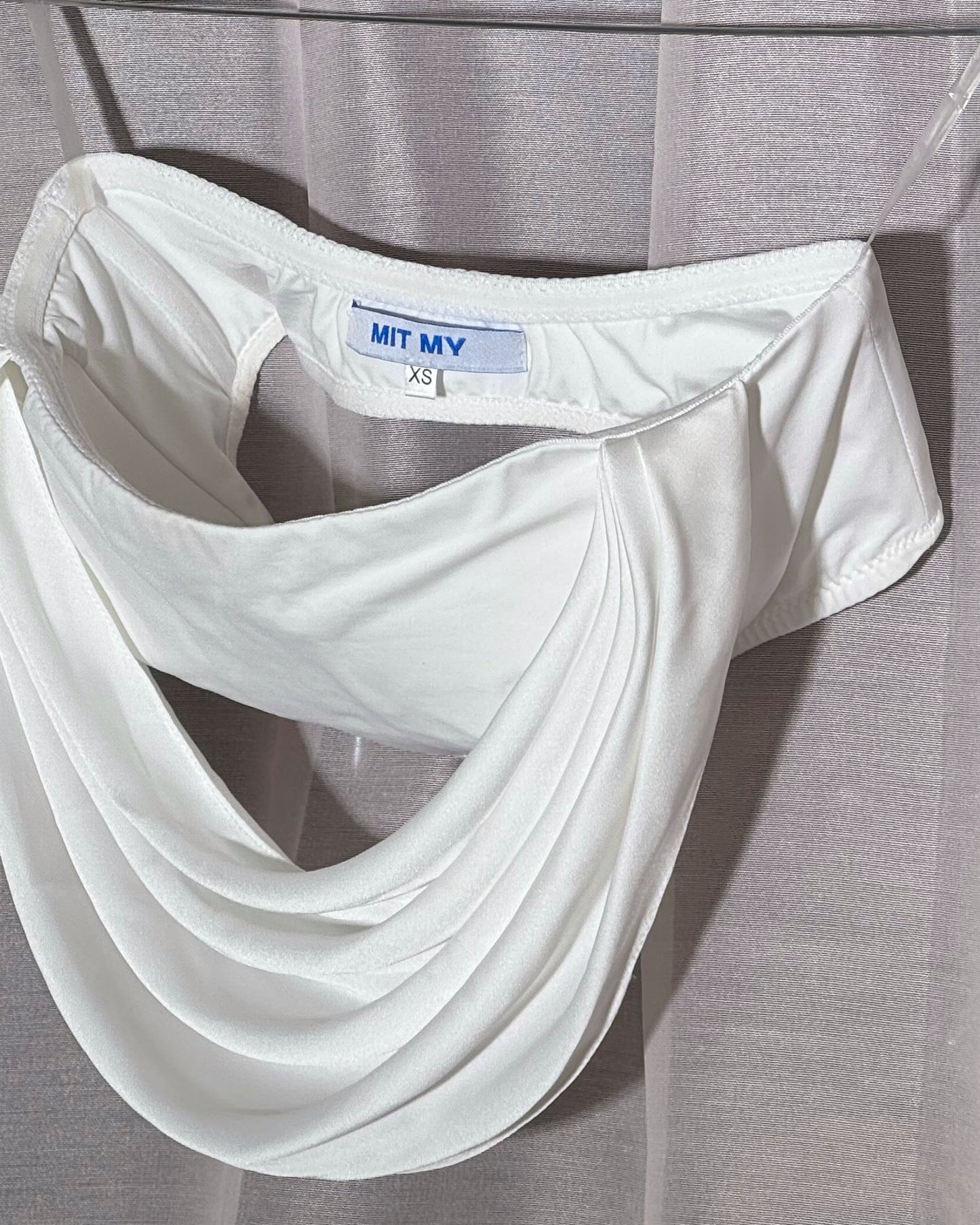 "ELAN" drape bandeau top - white